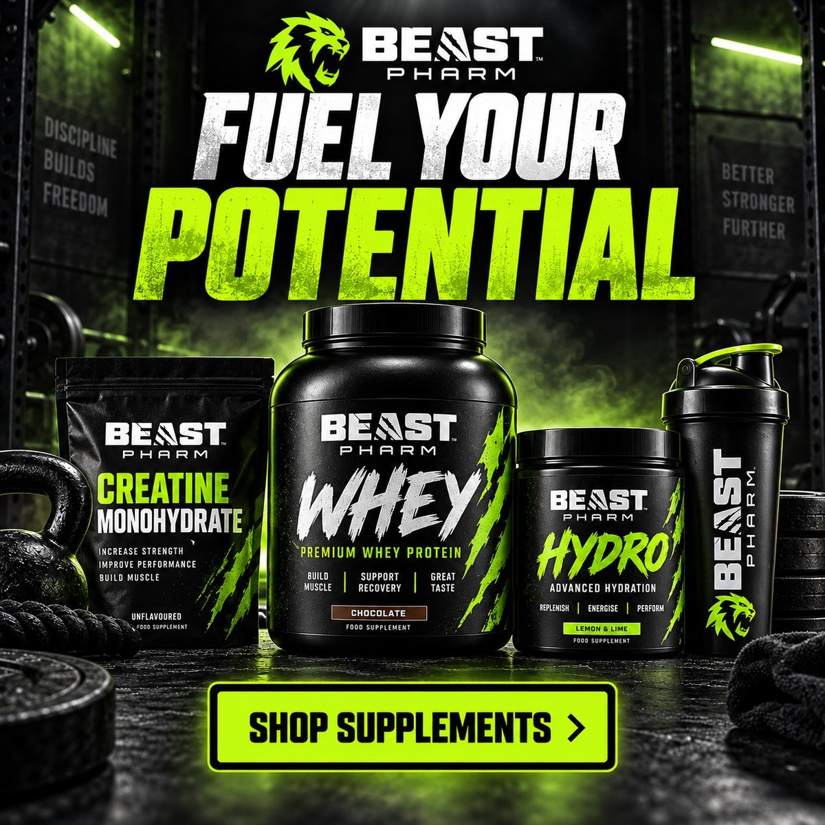 Beast Pharm — Fuel Your Potential. Shop supplements.